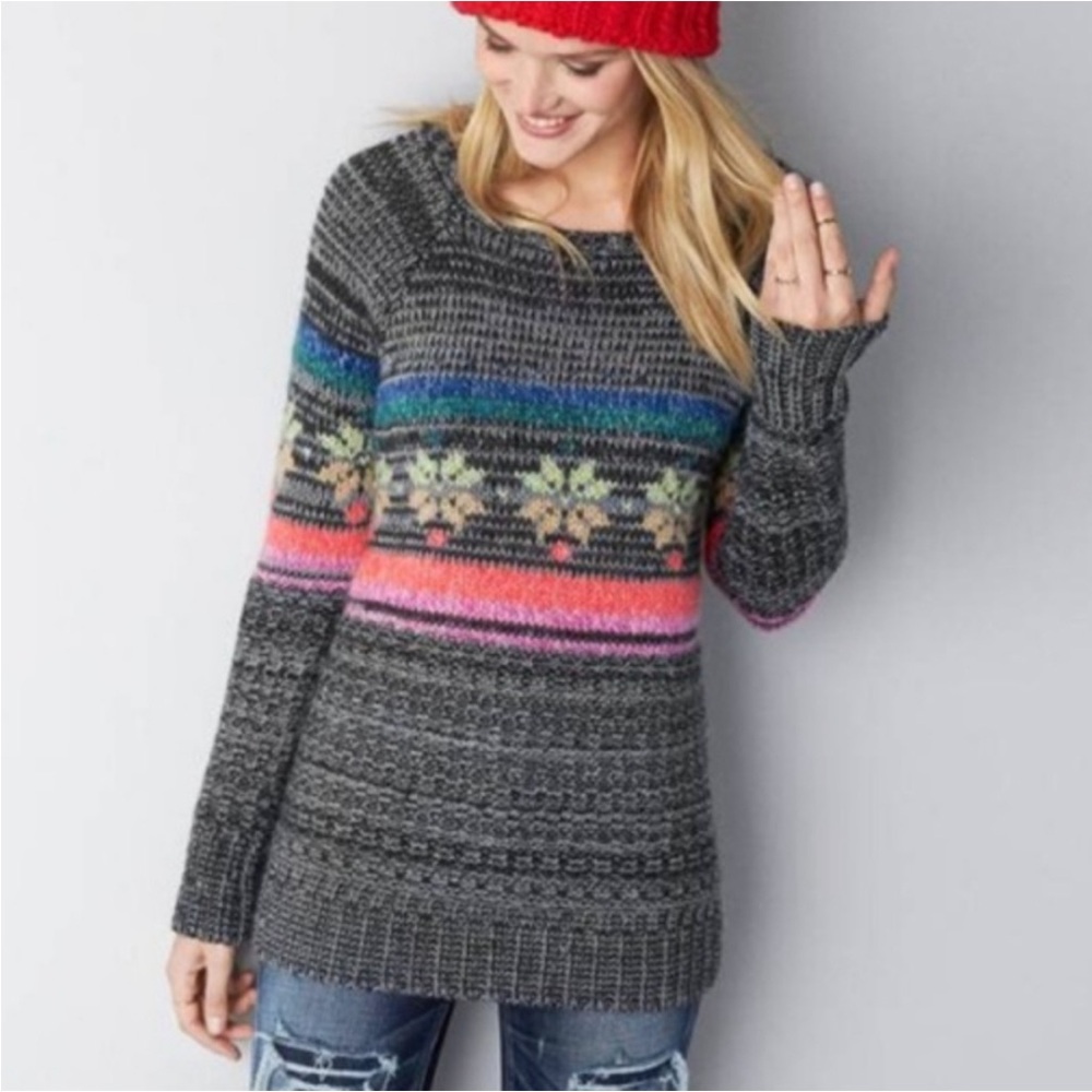 American Eagle Fair Isle Nordic Jegging Sweater